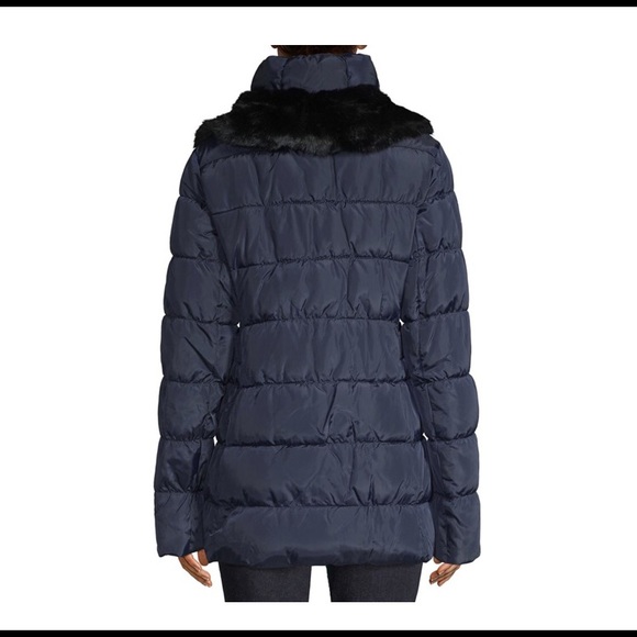Via Spiga Jackets & Coats Via Spiga Faux Fur Trimmed Down Jacket